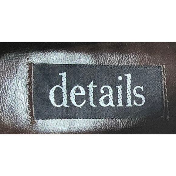 Details Brown Leather Combat Style Boots Cap Toe Lace Up Casual Bootie Men's 10C - Picture 11 of 12